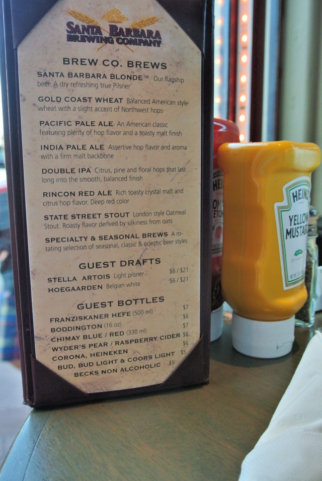 The menu....pretty tasty