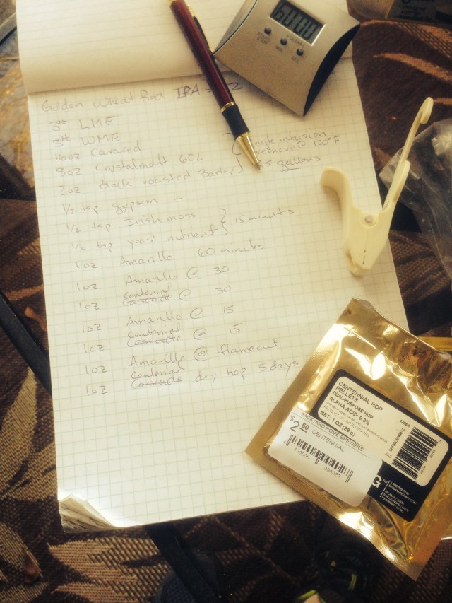 My preliminary notes prior to cranking up the burner