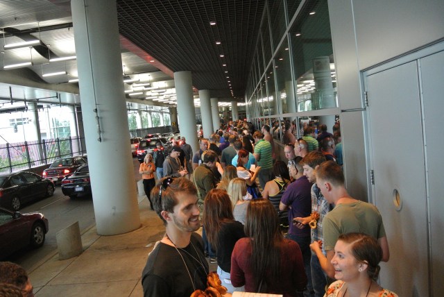 A relatively orderly group even though we were all competing to get to the BEER!